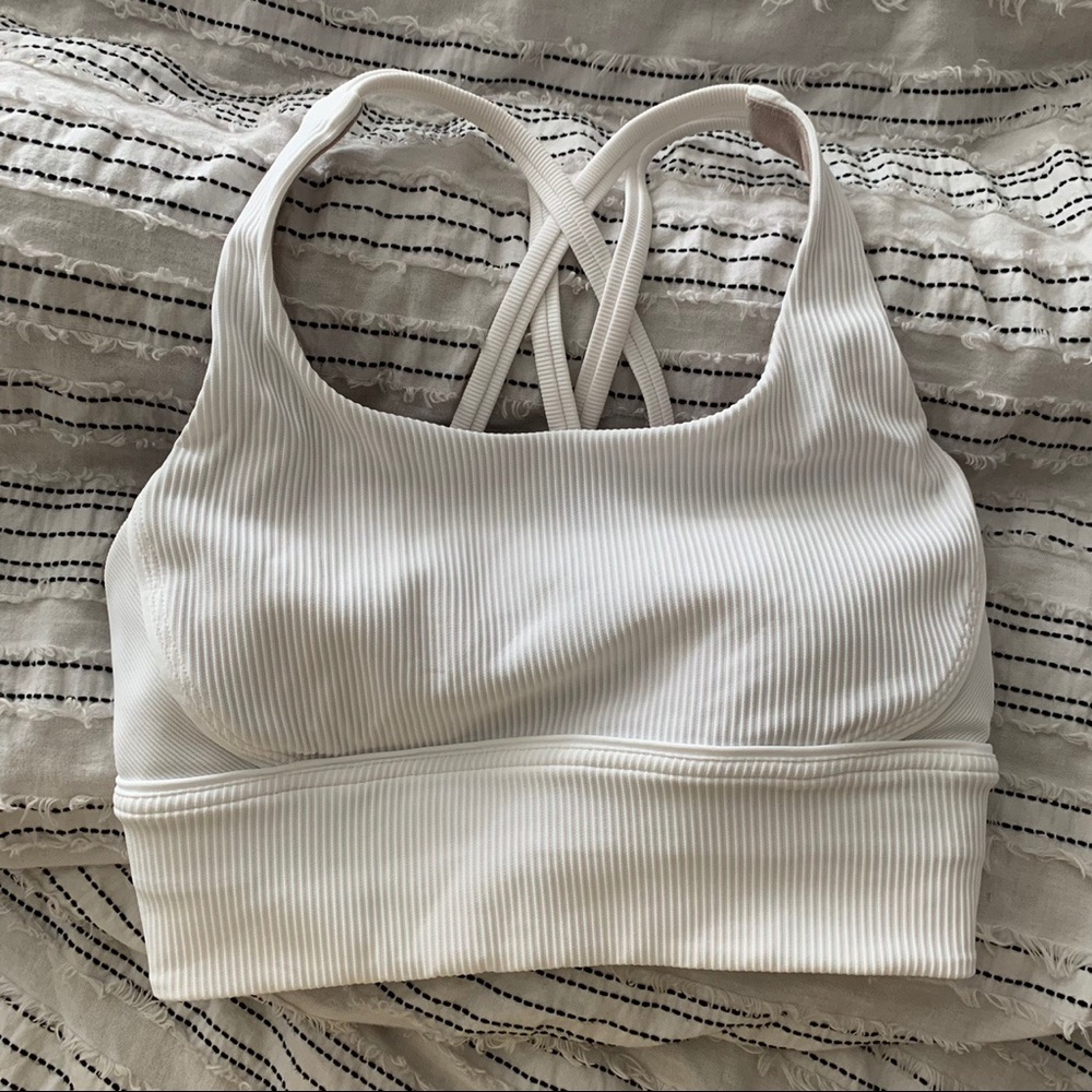 lululemon Energy Bra White Ribbed